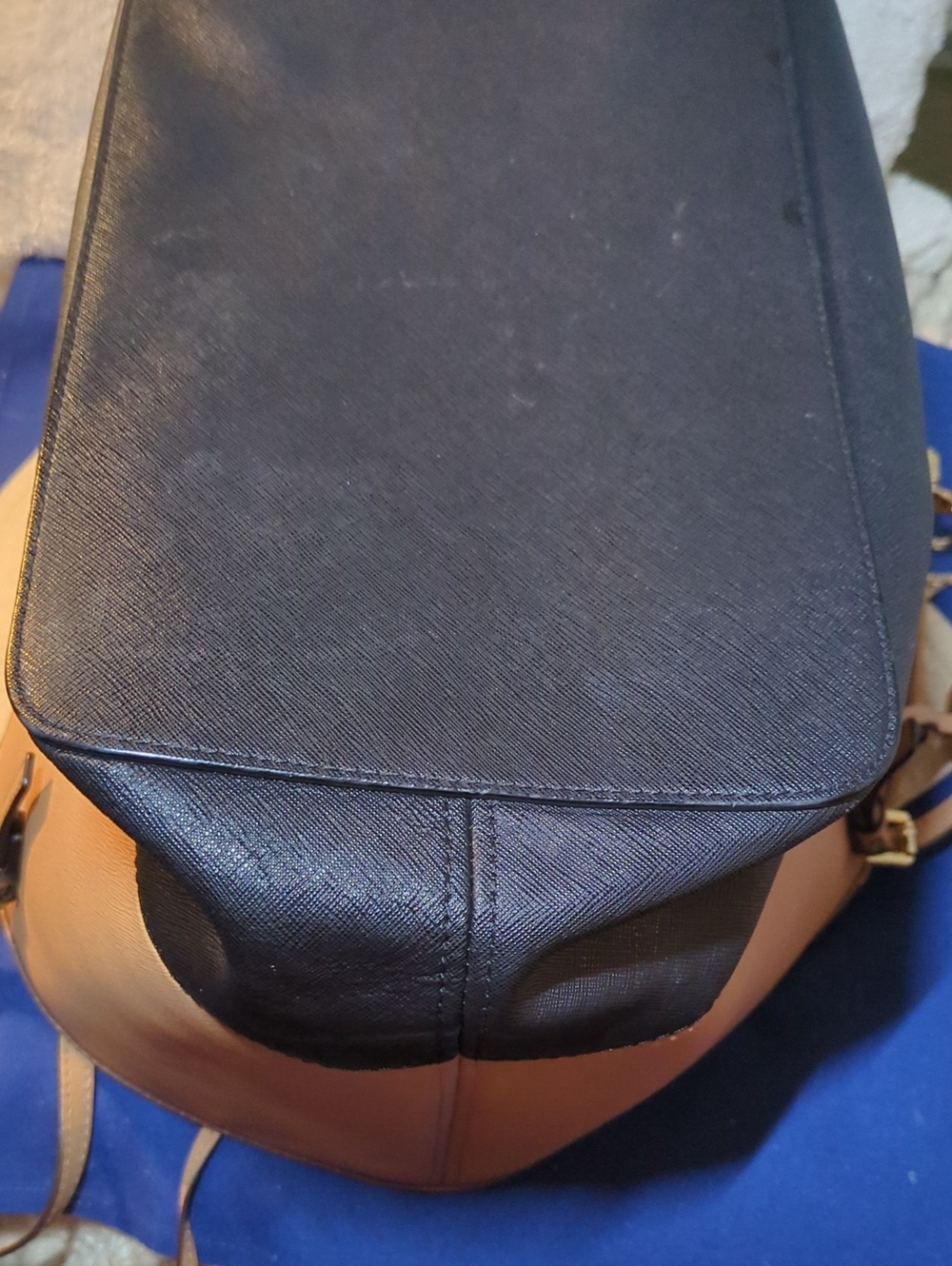 Michael Kors Tan and Black Colorblock Leather Tote with Gold Accents $95 - Picture 8 of 8